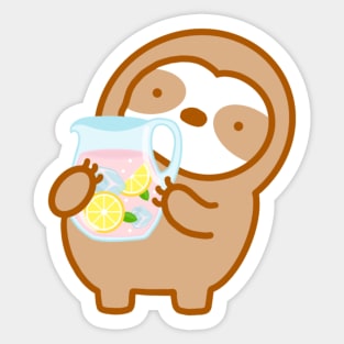 Cute Pink Lemonade Sloth Sticker